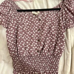 Purple and White Girly Crop Top